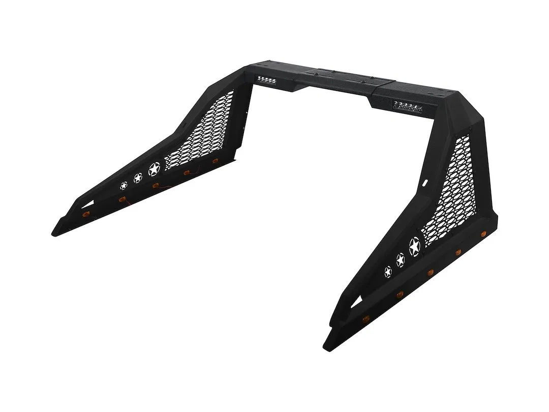8707777 – ARMORDILLO Truck Bed Bar, Modular Style Pre-Drilled Auxiliary Light Mounts Powder Coated Black Steel With T...